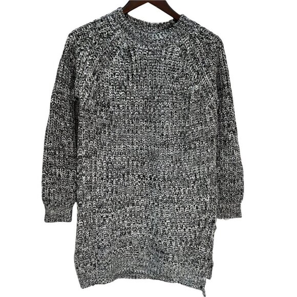 URBAN Heritage Textured Chunky Rib Knit Black/White Sweater Dress M - Picture 2 of 11